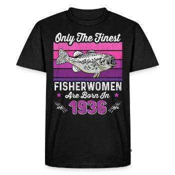Pêcheuses nées en 1936 pour le 87e anniversaire d’un pêcheur - T-shirt Premium bio Homme - noir - Devant - Nico (187cm)