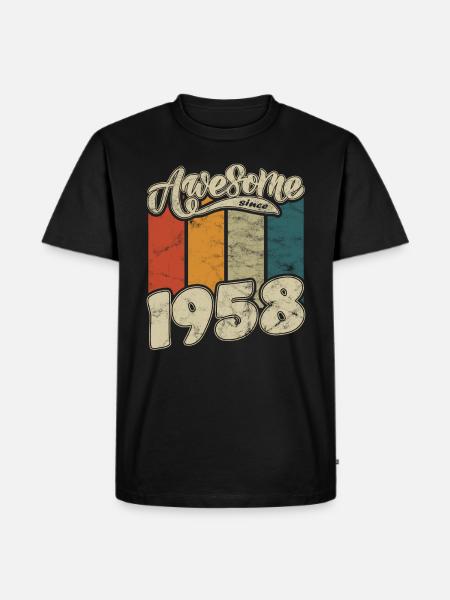 1958 Birthday Awesome since Retro - Men's Premium Organic T-Shirt - black