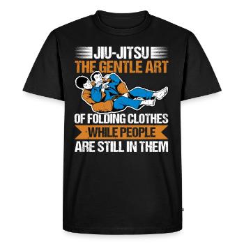 L’art doux de plier des vêtements Jiu Jitsu drôle - T-shirt Premium bio Homme - noir - Devant - Nico (187cm)