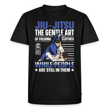 L’art doux de plier des vêtements Jiu Jitsu drôle - T-shirt Premium bio Homme - noir - Devant - Nico (187cm)