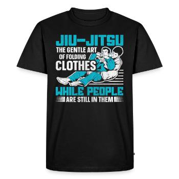 L’art doux de plier des vêtements Jiu Jitsu drôle - T-shirt Premium bio Homme - noir - Devant - Nico (187cm)