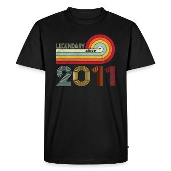 2011 Anniversaire légendaire depuis Vintage Rainbow - T-shirt Premium bio Homme - noir - Devant - Nico (187cm)