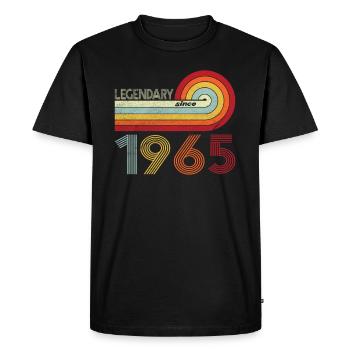 1965 Anniversaire Légendaire depuis Vintage Rainbow - T-shirt Premium bio Homme - noir - Devant - Nico (187cm)