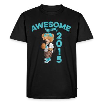 2015 Birthday Teddy Bear Awesome since - Men's Premium Organic T-Shirt - black - Front - Nico (187cm)