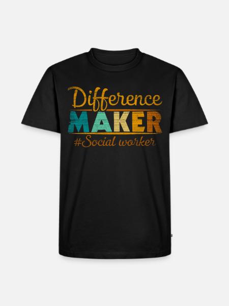 Difference Maker Proud Sozialarbeiter - Männer Premium Bio T-Shirt - Schwarz
