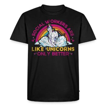Les travailleurs sociaux ne sont comme des licornes que mieux - T-shirt Premium bio Homme - noir - Devant - Nico (187cm)
