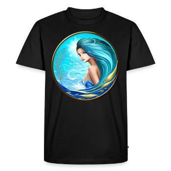 Mermaid woman with blue hair blue turquoise - Men's Premium Organic T-Shirt - black - Front - Nico (187cm)