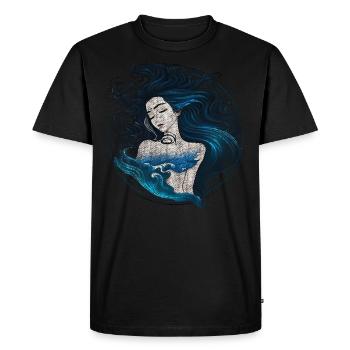 Femme sirène sirène usagée endormie - T-shirt Premium bio Homme - noir - Devant - Nico (187cm)