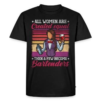 Juste quelques-uns deviennent barmans barman drôle - T-shirt Premium bio Homme - noir - Devant - Nico (187cm)