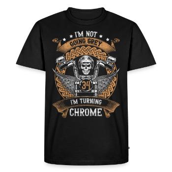 Je ne vais pas gris Je tourne Chrome 34e anniversaire - T-shirt Premium bio Homme - noir - Devant - Nico (187cm)