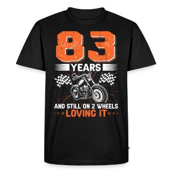 83 Years And Still On 2 Wheels 83th Birthday - Men's Premium Organic T-Shirt - black - Front - Nico (187cm)