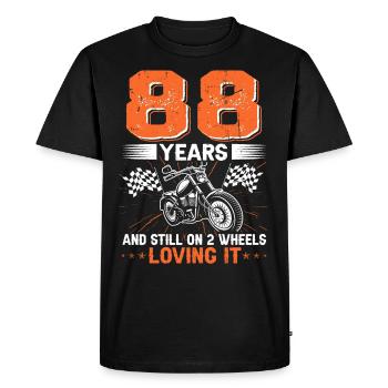 88 Years And Still On 2 Wheels 88th Birthday - Men's Premium Organic T-Shirt - black - Front - Nico (187cm)