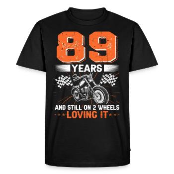 89 Years And Still On 2 Wheels 89th Birthday - Men's Premium Organic T-Shirt - black - Front - Nico (187cm)