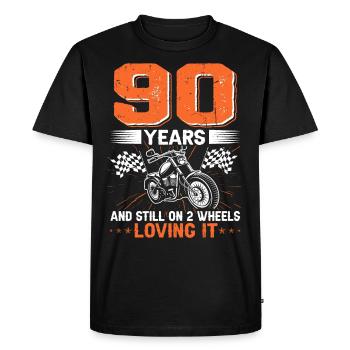 90 Years And Still On 2 Wheels 90th Birthday - Men's Premium Organic T-Shirt - black - Front - Nico (187cm)