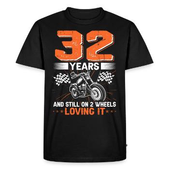 32 Years And Still On 2 Wheels 32th Birthday - Men's Premium Organic T-Shirt - black - Front - Nico (187cm)