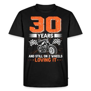 30 ans et toujours sur 2 roues 30e anniversaire - T-shirt Premium bio Homme - noir - Devant - Nico (187cm)