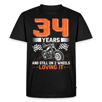 34 Years And Still On 2 Wheels 34th Birthday - Men's Premium Organic T-Shirt - black - Front - Nico (187cm)