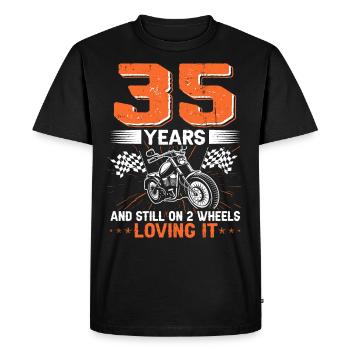 35 Years And Still On 2 Wheels 35th Birthday - Men's Premium Organic T-Shirt - black - Front - Nico (187cm)