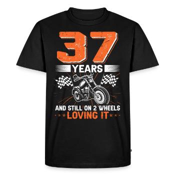 37 Years And Still On 2 Wheels 37th Birthday - Men's Premium Organic T-Shirt - black - Front - Nico (187cm)