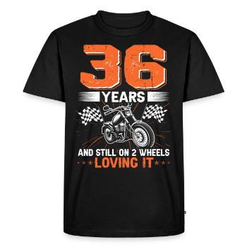 36 Years And Still On 2 Wheels 36th Birthday - Men's Premium Organic T-Shirt - black - Front - Nico (187cm)