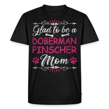 Maman chien heureuse d’être une maman doberman Pinscher - T-shirt Premium bio Homme - noir - Devant - Nico (187cm)