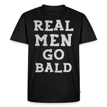Être chauve avec une barbe Papa chauve - T-shirt Premium bio Homme - noir - Devant - Nico (187cm)