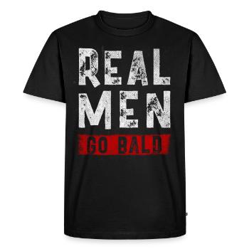 Être chauve avec une barbe Papa chauve - T-shirt Premium bio Homme - noir - Devant - Nico (187cm)