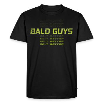 Être chauve avec une barbe Papa chauve - T-shirt Premium bio Homme - noir - Devant - Nico (187cm)