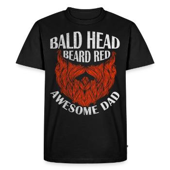 Être chauve avec une barbe Papa chauve - T-shirt Premium bio Homme - noir - Devant - Nico (187cm)