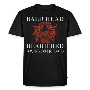 Être chauve avec une barbe Papa chauve - T-shirt Premium bio Homme - noir - Devant - Nico (187cm)