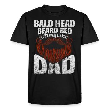Être chauve avec une barbe Papa chauve - T-shirt Premium bio Homme - noir - Devant - Nico (187cm)