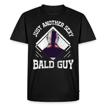 Être chauve avec une barbe Papa chauve - T-shirt Premium bio Homme - noir - Devant - Nico (187cm)