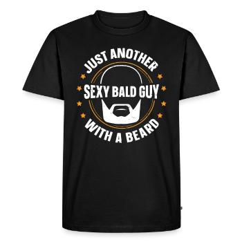 Être chauve avec une barbe Papa chauve - T-shirt Premium bio Homme - noir - Devant - Nico (187cm)