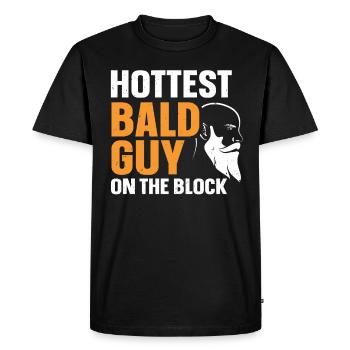 Être chauve avec une barbe Papa chauve - T-shirt Premium bio Homme - noir - Devant - Nico (187cm)