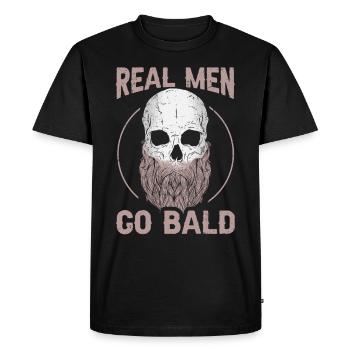 Être chauve avec une barbe Papa chauve - T-shirt Premium bio Homme - noir - Devant - Nico (187cm)