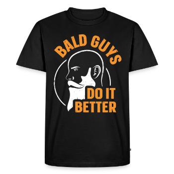 Être chauve avec une barbe Papa chauve - T-shirt Premium bio Homme - noir - Devant - Nico (187cm)