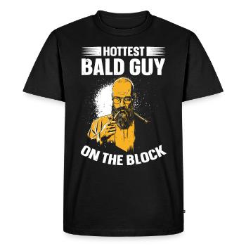 Être chauve avec une barbe Papa chauve - T-shirt Premium bio Homme - noir - Devant - Nico (187cm)