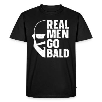 Être chauve avec une barbe Papa chauve - T-shirt Premium bio Homme - noir - Devant - Nico (187cm)