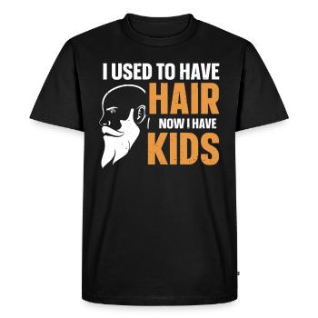 Être chauve avec une barbe Papa chauve - T-shirt Premium bio Homme - noir - Devant - Nico (187cm)