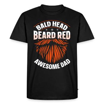 Être chauve avec une barbe Papa chauve - T-shirt Premium bio Homme - noir - Devant - Nico (187cm)