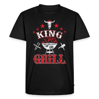 King of the Grill - Men's Premium Organic T-Shirt - black - Front - Nico (187cm)