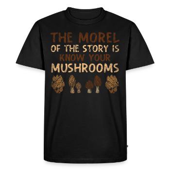 La morille de l’histoire est de connaître vos champignons - T-shirt Premium bio Homme - noir - Devant - Nico (187cm)