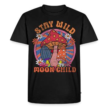 Stay Wild Moon Child Hippie Mushroom - Men's Premium Organic T-Shirt - black - Front - Nico (187cm)