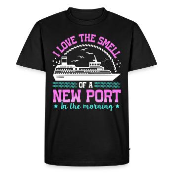 The Smell Of A New Port In The Morning Ship Cruise - Men's Premium Organic T-Shirt - black - Front - Nico (187cm)