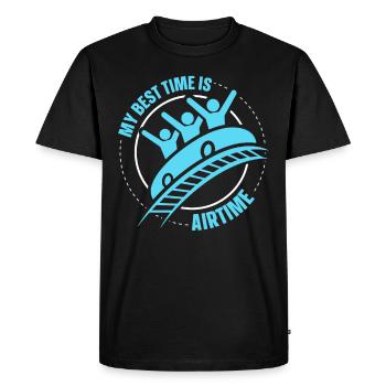 My Best Time Is Airtime Roller Coaster - Men's Premium Organic T-Shirt - black - Front - Nico (187cm)