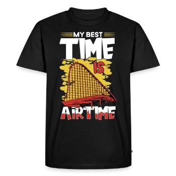My Best Time Is Airtime Roller Coaster - Men's Premium Organic T-Shirt - black - Front - Nico (187cm)