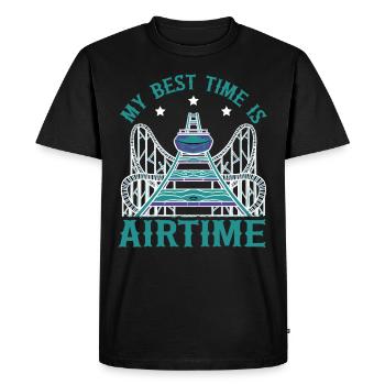 My Best Time Is Airtime Roller Coaster - Men's Premium Organic T-Shirt - black - Front - Nico (187cm)
