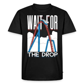 Wait For The Drop Roller Coaster - Men's Premium Organic T-Shirt - black - Front - Nico (187cm)