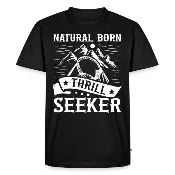 Natural Born Thrill Seeker Roller Coaster - Men's Premium Organic T-Shirt - black - Front - Nico (187cm)