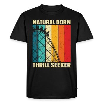 Natural Born Thrill Seeker Roller Coaster - Men's Premium Organic T-Shirt - black - Front - Nico (187cm)